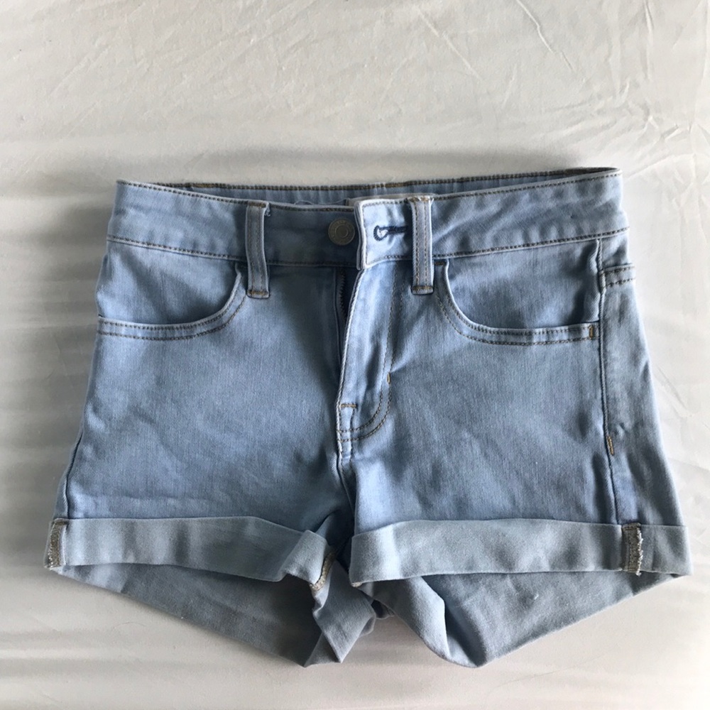 PacSun light wash super stretch shorties